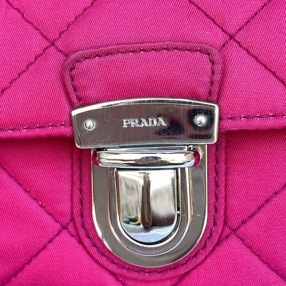 Authentic PRADA Tessuto Impuntu Shoulder Bag Pink Nylon - Picture 15 of 17